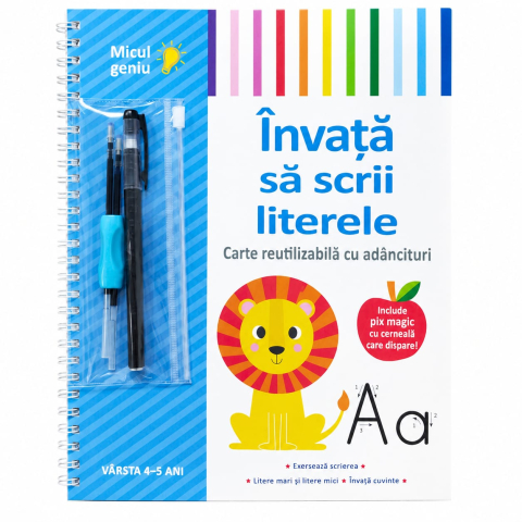 Carti Educative - Invata sa scrii literele -carte reutilizabila cu adancituri