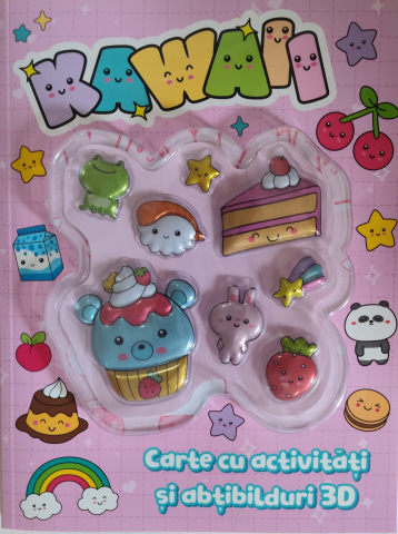 Carti cu activitati - Kawaii. Carte cu activitati si abtibilduri 3D
