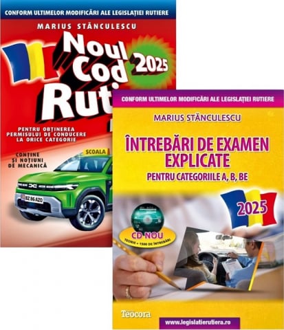 Pachet 2025: Noul cod rutier pe intelesul tuturor + Intrebari de examen explicate + CD