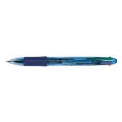 Articole Scolare - Pix cu 4 culori, varf 1.0 mm, rubber grip, Q-Connect - (N,A,R,V)