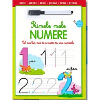 Carti cu activitati - Primele mele numere. Scrie, sterge