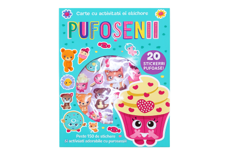 Carti cu activitati - Pufosenii - 20 stickere pufoase
