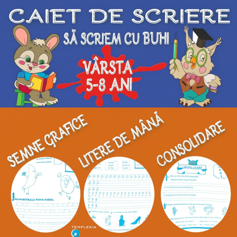 Carte Prescolara - Sa scriem cu Buhi, caiet de scriere 5-8 ani