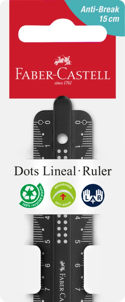 Riglă 15 cm Dots din Plastic Reciclat Faber-Castell [2]