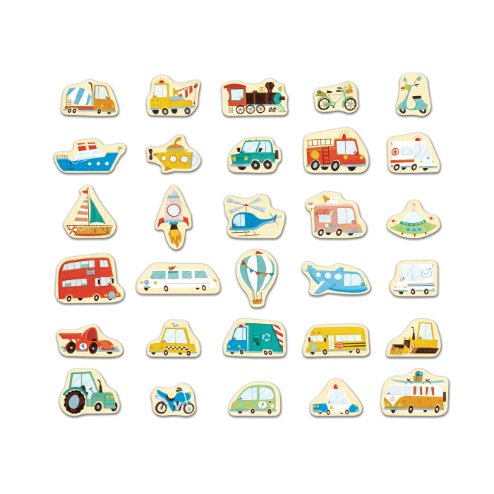 Jucarie din lemn copii – Magneti cu vehicule (30 piese) [2]