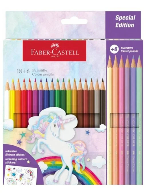 Set 18+6 Creioane Colorate Unicorn Faber-Castell [1]