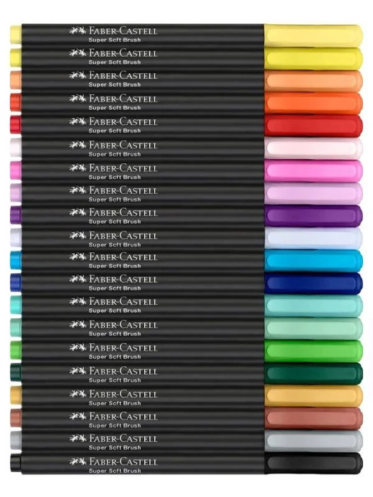Set 20 Markere Brush Pen Black Edition Faber-Castell [2]