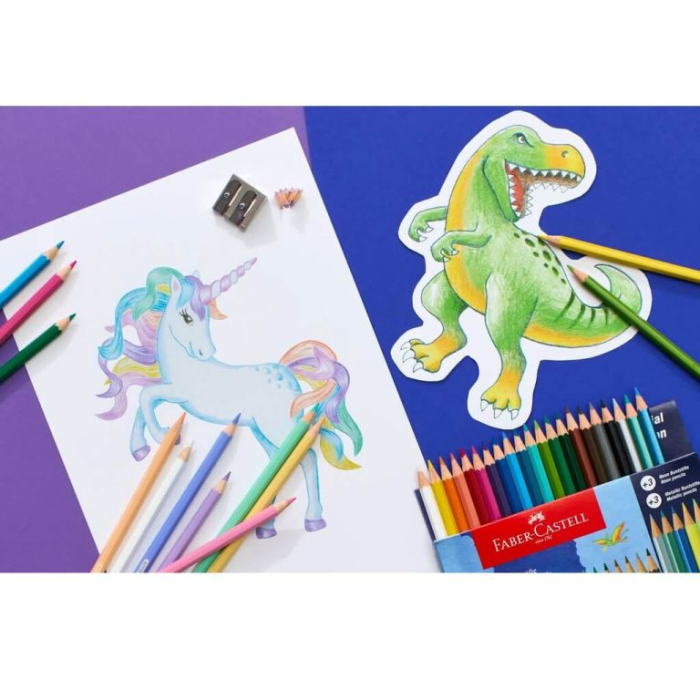 Set Creioane Colorate Faber-Castell 18+6 – Ediție Specială Dinozaur [2]