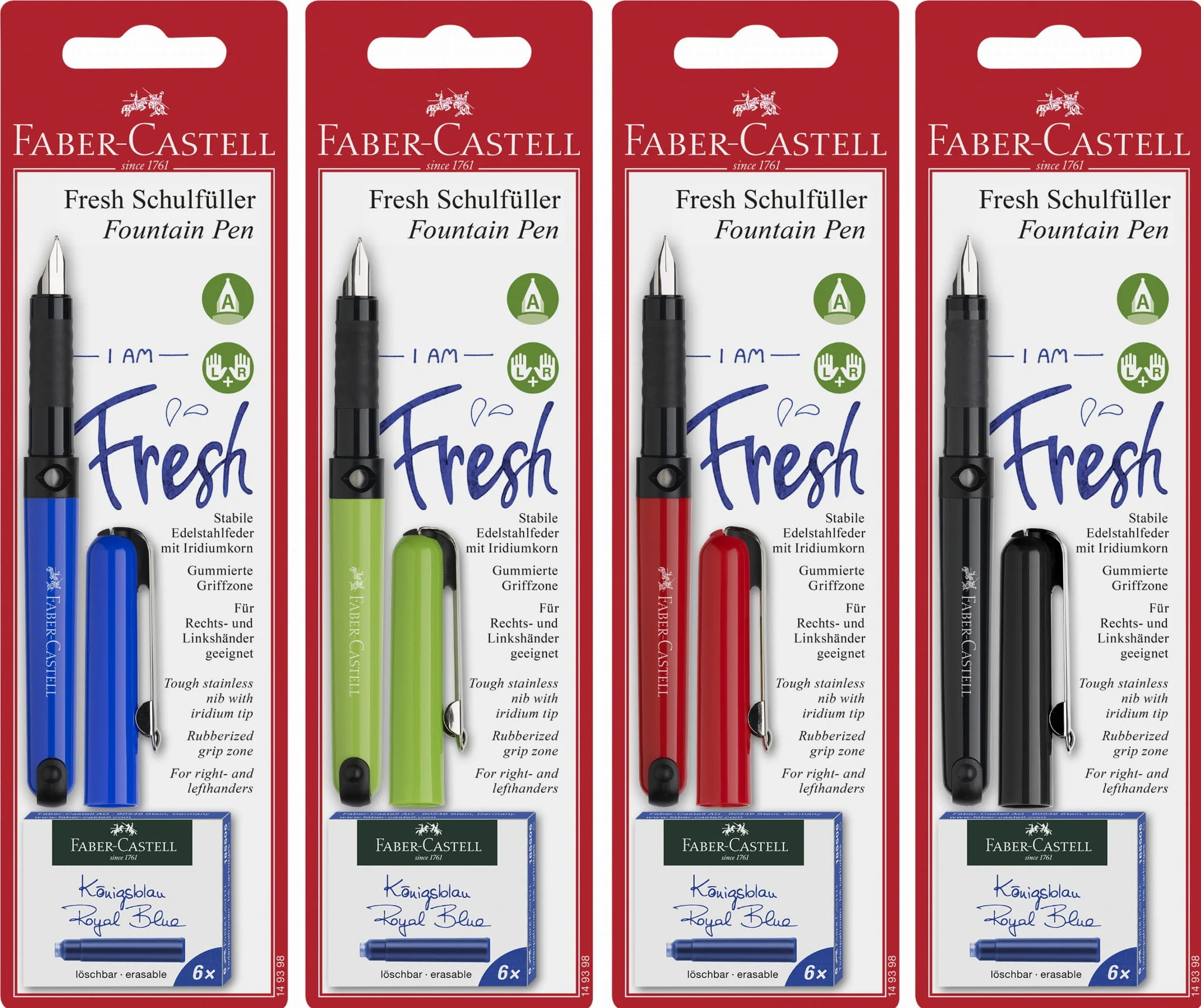 Stilou școlar Faber-Castell Vario, blister cu 6 cartușe de cerneală [2]