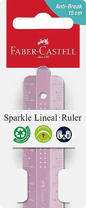 Măsurare și trasare - Riglă 15 cm Sparkle Faber-Castell