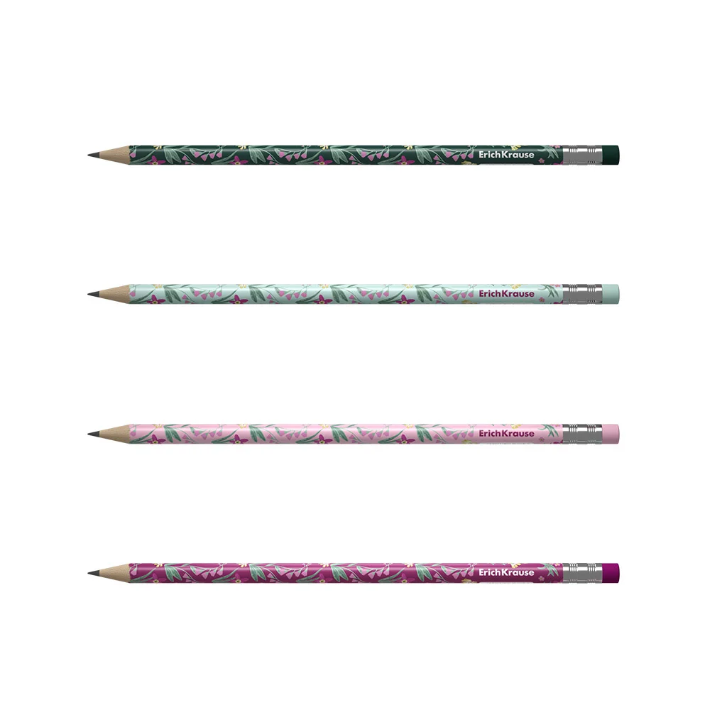 Creioane grafit - Creion grafit ErichKrause Floral, corp rotund, modele asortate