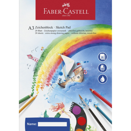 Papetărie - Bloc de Desen Faber-Castell A3, 20 File