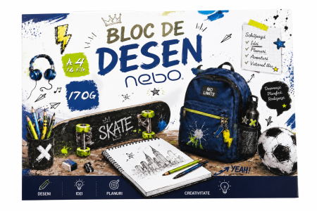 Blocuri de desen - Bloc de desen NEBO A4, 16 file, 170 g/m²