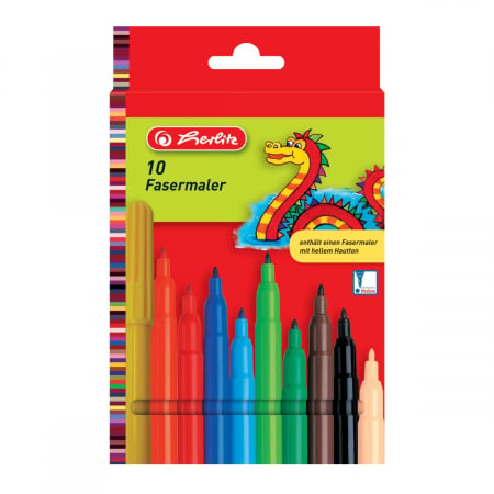 Carioci - Carioci Herlitz, 10 culori, vârf 2 mm
