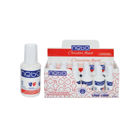 Ascuțire și ștergere - Corector fluid NEBO, 12 ml