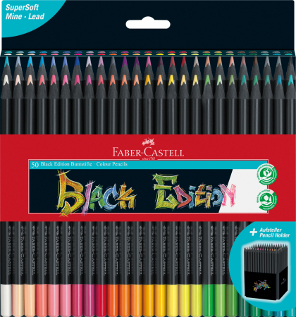 Papetărie - Creioane Colorate 50 Culori Black Edition Faber-Castell