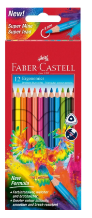 Papetărie - Set 12 Creioane Colorate Triunghiulare Ergonomics Faber-Castell