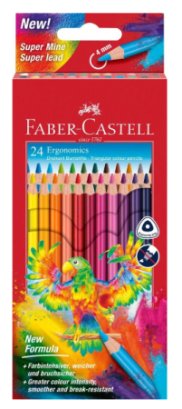Papetărie - Set 24 Creioane Colorate Triunghiulare Ergonomics Faber-Castell
