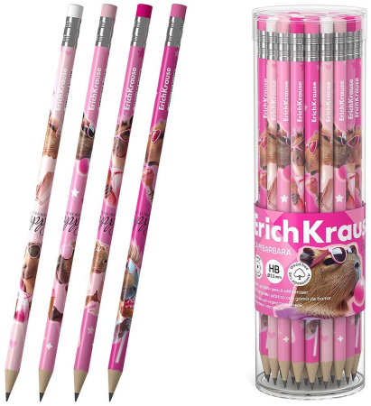 Creioane grafit - Creion grafit cu radieră ErichKrause CapyBarbara, HB