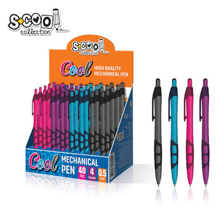 Creioane mecanice - Creion mecanic S-COOL cu grip, 0,5 mm, culori asortate