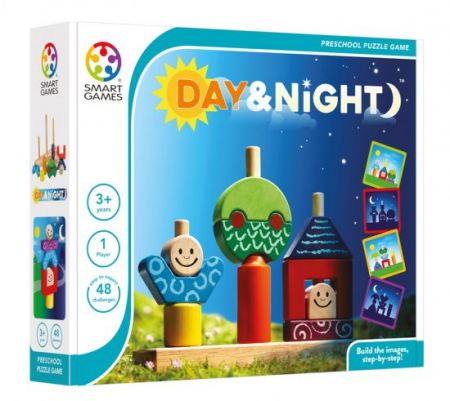 Smart Games - Smart Games - Day & Night, joc de logica cu 48 de provocari, 2+ ani, editie internationala