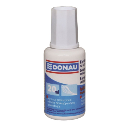Ascuțire și ștergere - Fluid corector DONAU, 20 ml, cu pensulă
