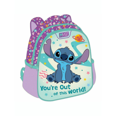 Ghiozdane - Ghiozdan Grădiniță Lilo & Stitch "You're Out Of This World", 27 × 10 × 31 cm, 2 Compartimente