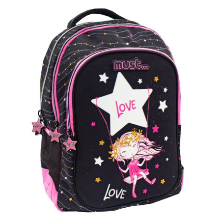 Ghiozdane Gimnaziu și Liceu - Ghiozdan Școlar Must Star Love Glow in the Dark, 3 Compartimente