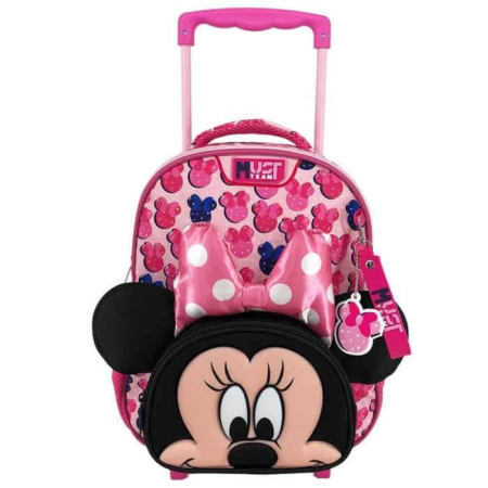 Ghiozdane cu Roți - Ghiozdan Trolley Minnie cu 2 Compartimente, 27 × 10 × 31 cm