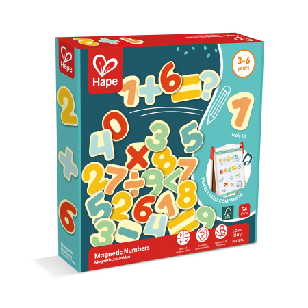 Hape - Jucarie din lemn copii – Magneti numere (54 piese)