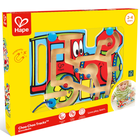 Hape - Jucarie din lemn – Labirint magnetic locomotiva