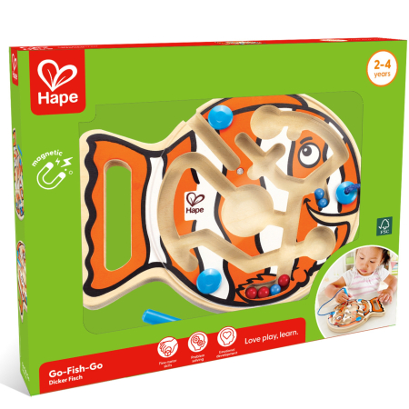 Hape - Jucarie din lemn – Labirint magnetic peste