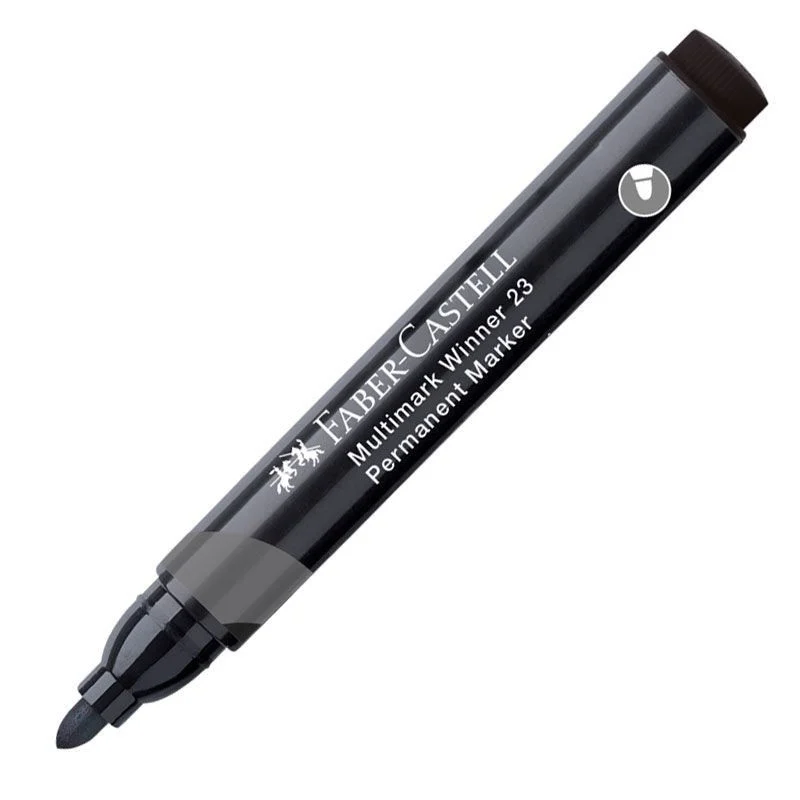 Instrumente de scris și desen - Marker Permanent Winner 23 Negru cu Vârf Rotund Faber-Castell