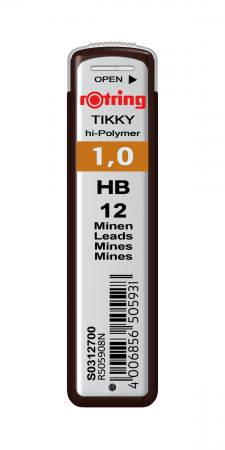 Mine pentru creioane mecanice - Mine pentru creion mecanic Rotring HB/B, 1 mm