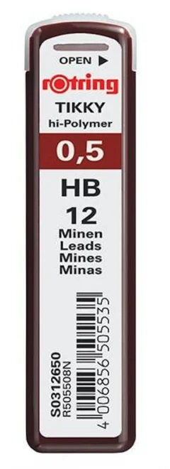 Mine pentru creioane mecanice - Mine pentru creion mecanic Rotring HB, 0,5 mm