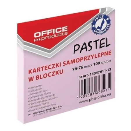 Cuburi de hârtie pentru notițe - Notițe autoadezive Office Products, 76 × 76 mm, 100 file