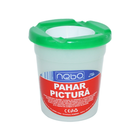 Accesorii pentru pictură - Pahar pentru pictură cu capac NEBO, 8 × 8,5 cm