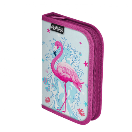 Papetărie - Penar Echipat Herlitz Flamingo, 26 Piese, 1 Clapă