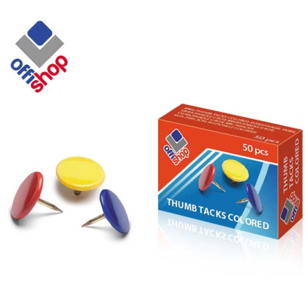 Papetărie - Pioneze color OffiShop, 50 bucăți