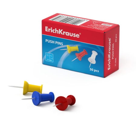Papetărie - Pioneze pentru panou de plută ErichKrause, 50 bucăți/cutie