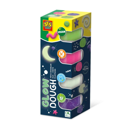 Plastilină - Plastilină colorată vegană SES Creative, 4 culori × 90 g