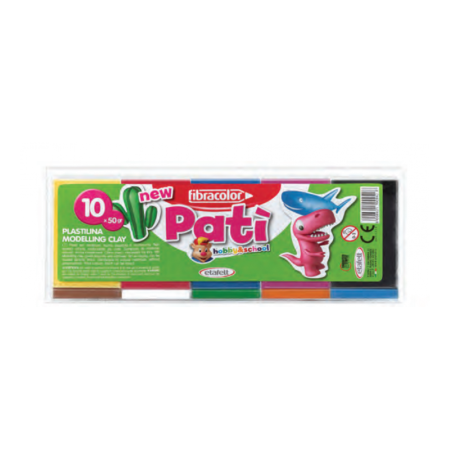 Plastilină - Plastilină Fibracolor Pati, 10 culori, 500 g