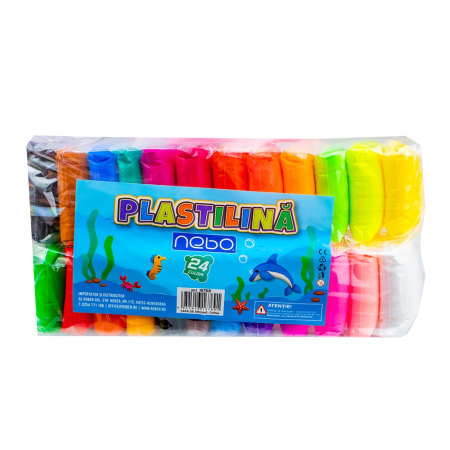 Plastilină - Plastilină NEBO, 24 culori, pungă