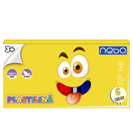 Plastilină - Plastilină NEBO, 6 culori, 120 g
