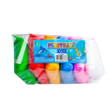 Plastilină - Plastilină NEBO, 6 culori, pungă