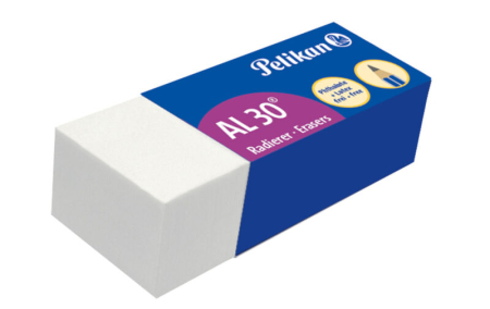 Ascuțire și ștergere - Radieră albă Pelikan AL 30, 43 × 17 × 12 mm