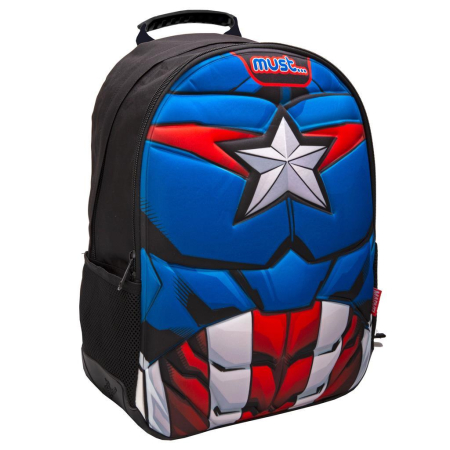 Ghiozdane Ergonomice - Rucsac Ergonomic Must Captain America, 32 × 18 × 43 cm, 3 Compartimente