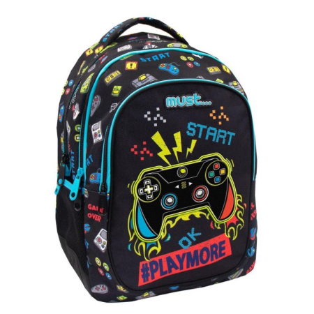 Ghiozdane Clasele I-IV - Rucsac Ergonomic Must Play More, 25 L, 33 × 16 × 45 cm