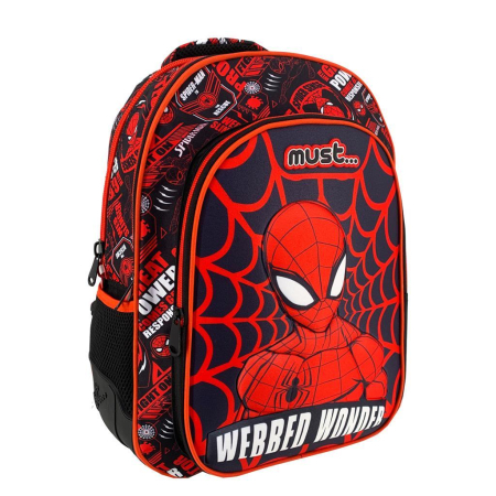 Ghiozdane Ergonomice - Rucsac Ergonomic Must Spider-Man, 3 Compartimente, 25 L, 32 × 18 × 43 cm
