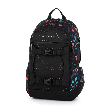 Ghiozdane Gimnaziu și Liceu - Rucsac Ergonomic OXY Zero Flowers, 2 Compartimente, 44 × 30 × 20 cm